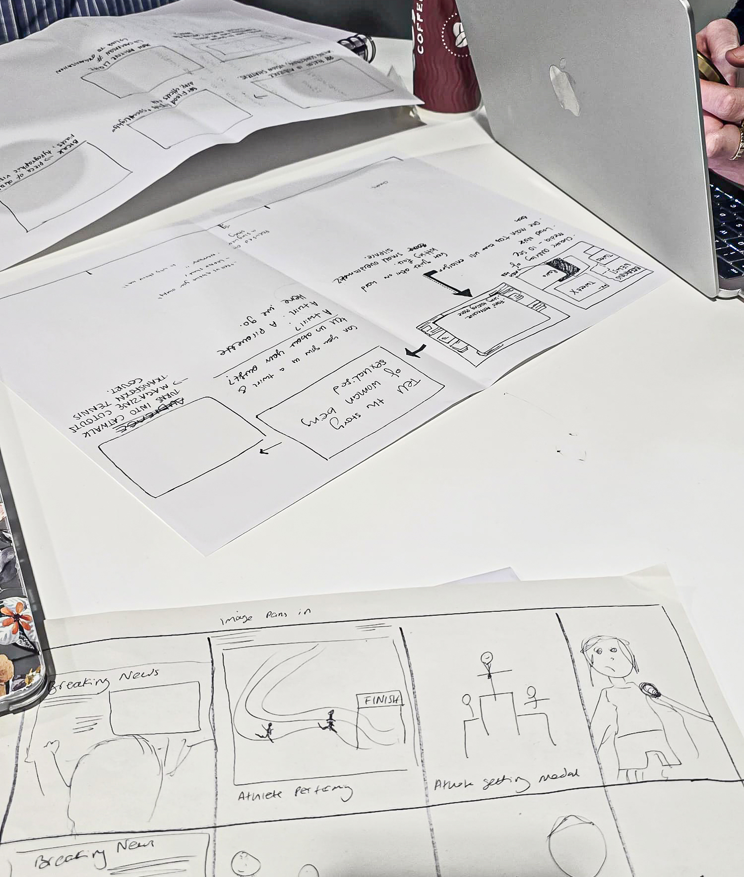 Image of us creating our first storyboard