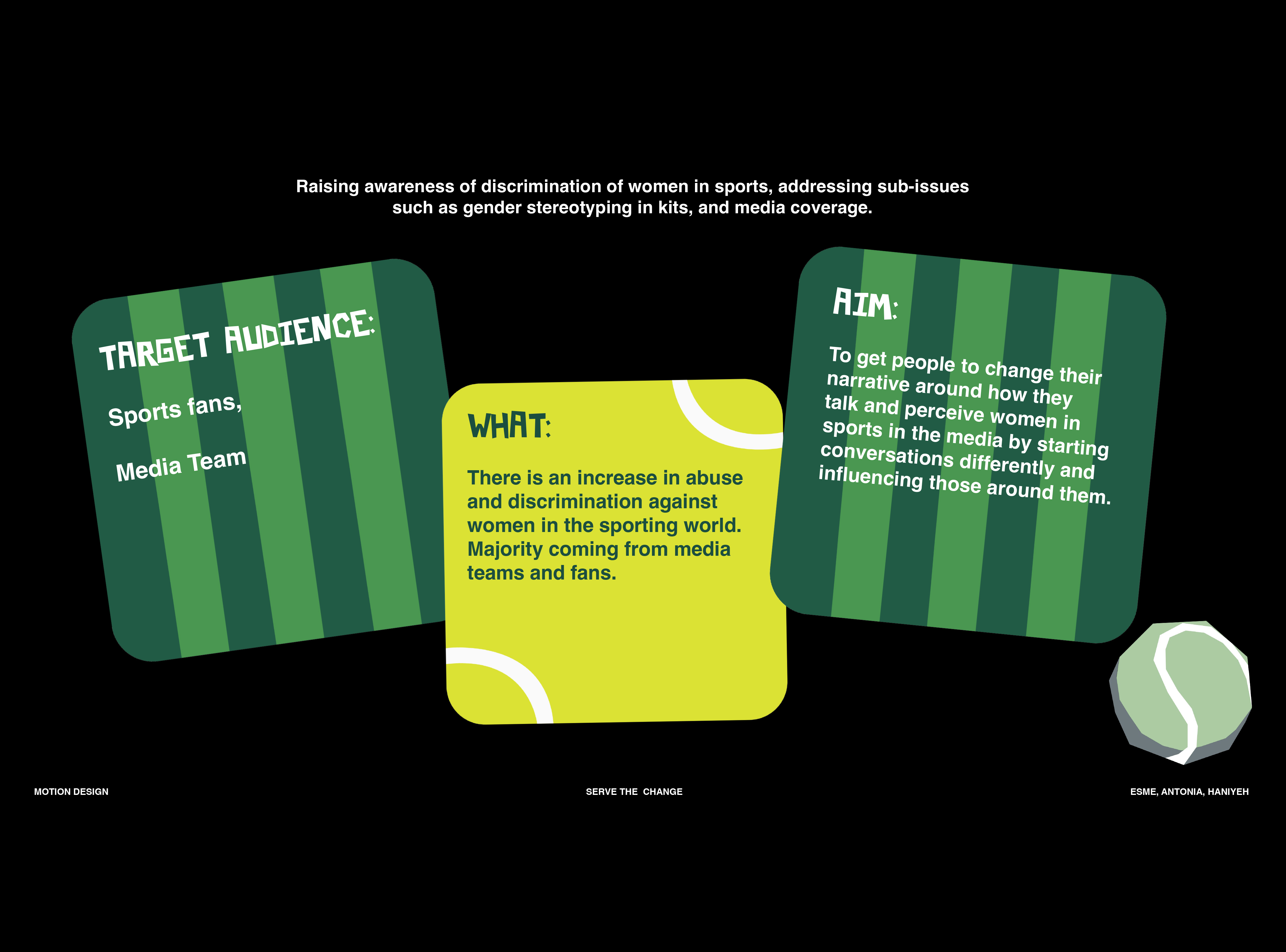 the project's target audience, aim and subject